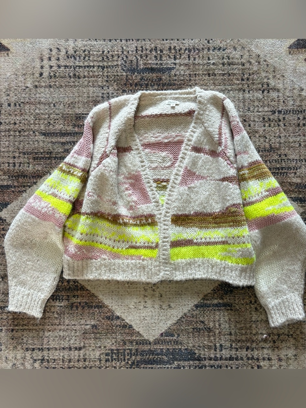 Pilcro Anthropologie Wool Blend Cardigan Women Made in Italy Oversized Size S/M